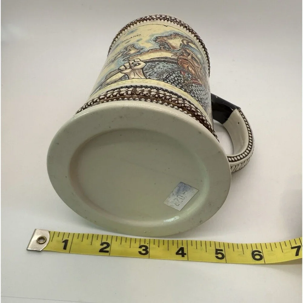 Leif Eriksson German Beer Stein 16oz Viking‎ Neue Welt New World Vintage